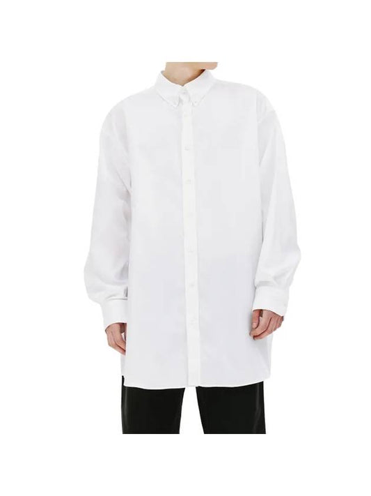 Hidden Button Long Sleeve Shirt White - AMI - BALAAN 1