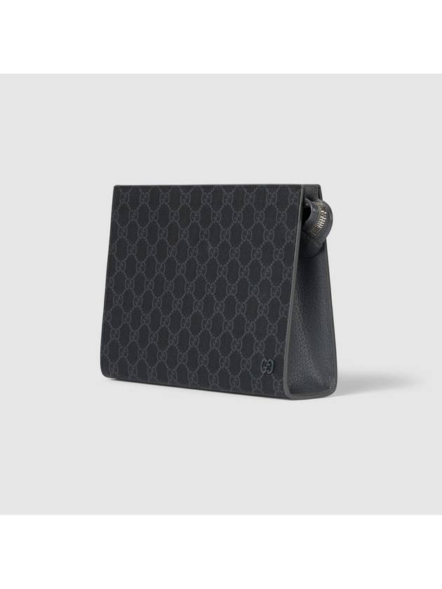 GG Supreme Canvas Clutch Bag Black - GUCCI - BALAAN 3