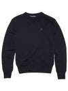 Face Patch Crew Neck Sweatshirt Black - ACNE STUDIOS - BALAAN 2