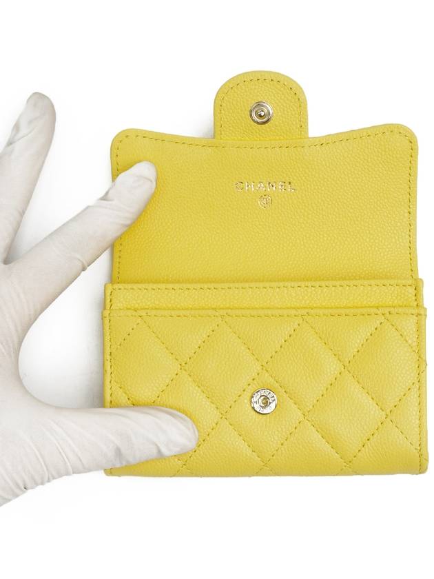 Classic Card Holder Grained Shiny Calfskin Gold Metal Yellow AP0214 B10583 NW779 - CHANEL - BALAAN 7