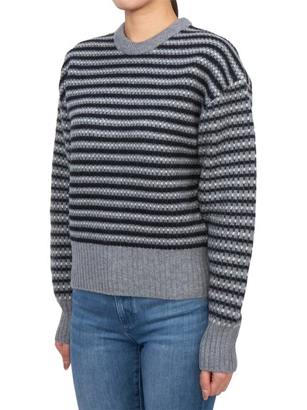 Striped Jacquard Wool Knit Top Grey - JW ANDERSON - BALAAN 5