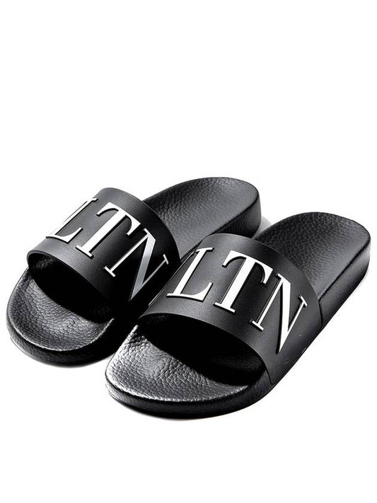 VLTN Logo Slippers Black - VALENTINO - BALAAN 2