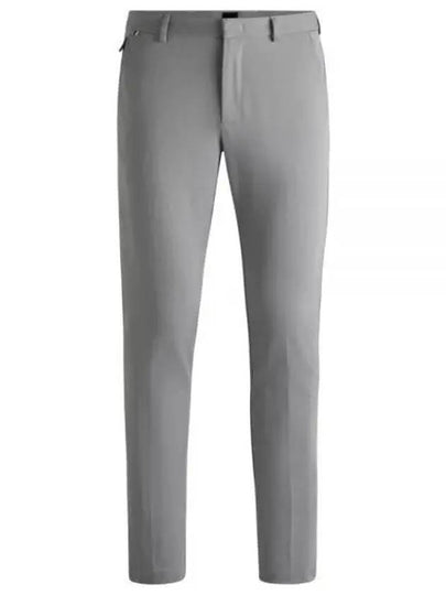 Slim Fit Stretch Cotton Blend Slacks Grey - HUGO BOSS - BALAAN 2