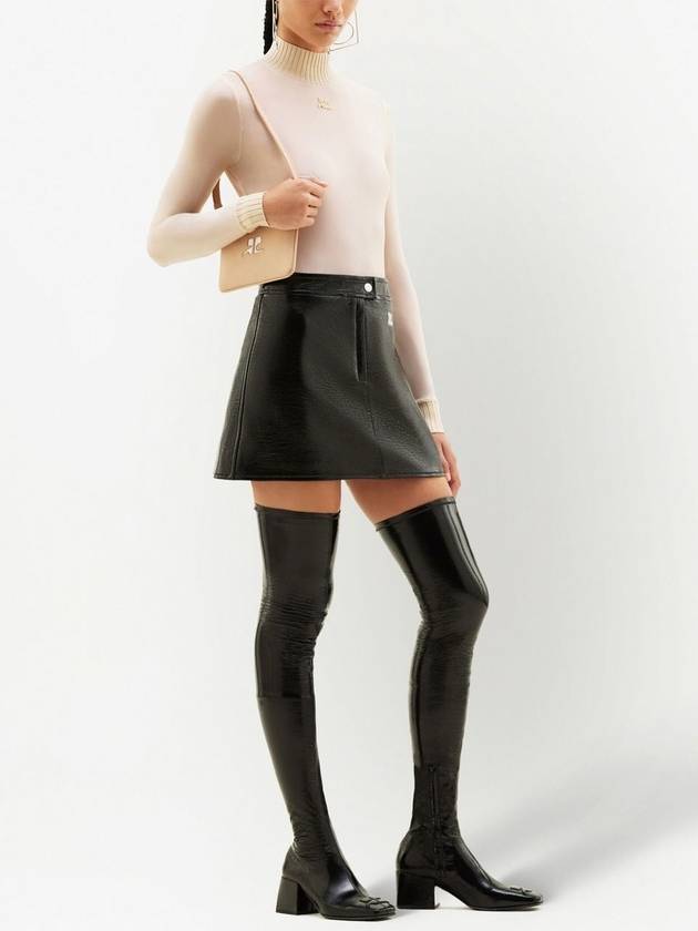 Edition Glossy Vinyl A-Line Skirt Black - COURREGES - BALAAN 4