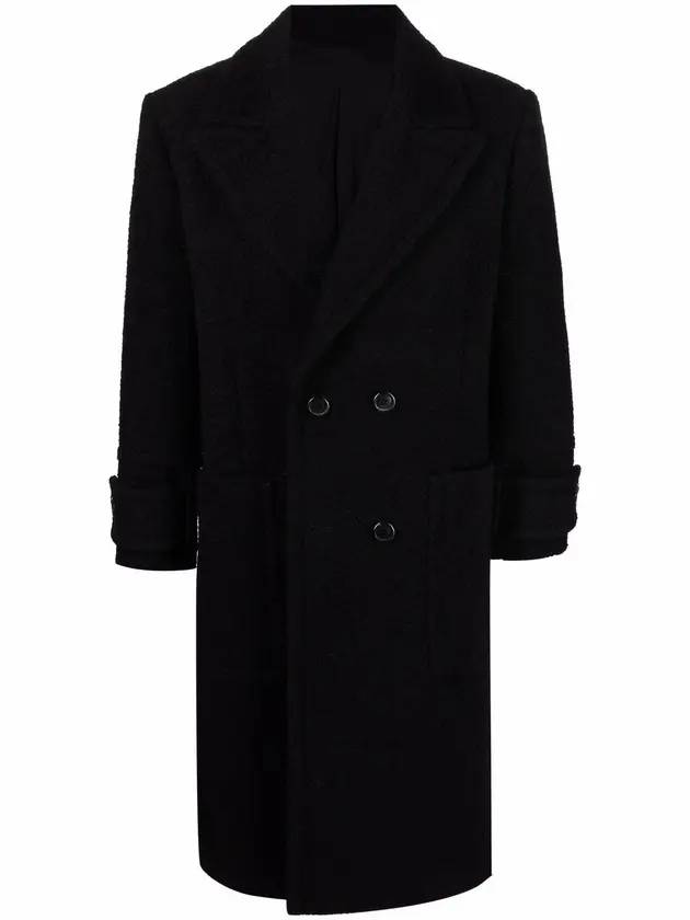 Breasted Double Coat Black - AMI - BALAAN 7