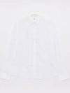 Heart Logo Tonal Cotton Poplin Long Sleeve Shirt White - AMI - BALAAN 3