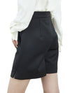 Bonded Mini Polyester Satin Shorts Black - AMI - BALAAN 7