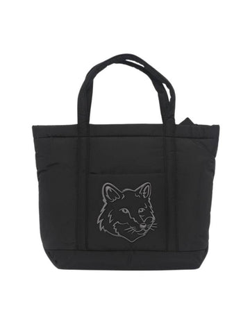 Fox Head Medium Puffer Tote Bag Black - MAISON KITSUNE - BALAAN 1