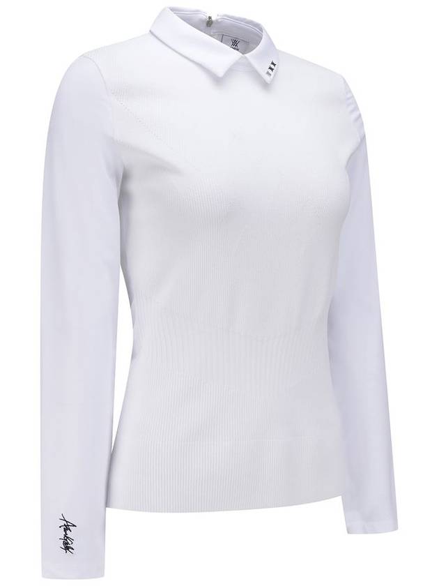 Official WOMEN SP HYBRID LONG T SHIRT WH - ANEWGOLF - BALAAN 4