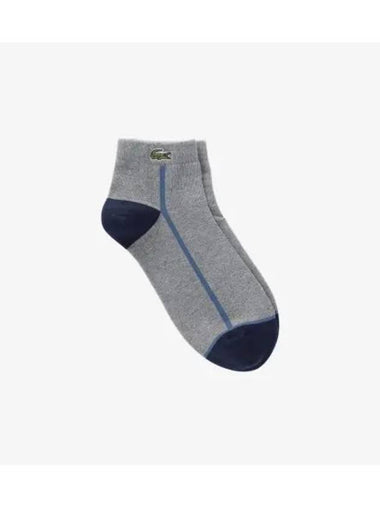 Men s Color Block Ankle Socks Melange Gray - LACOSTE - BALAAN 1