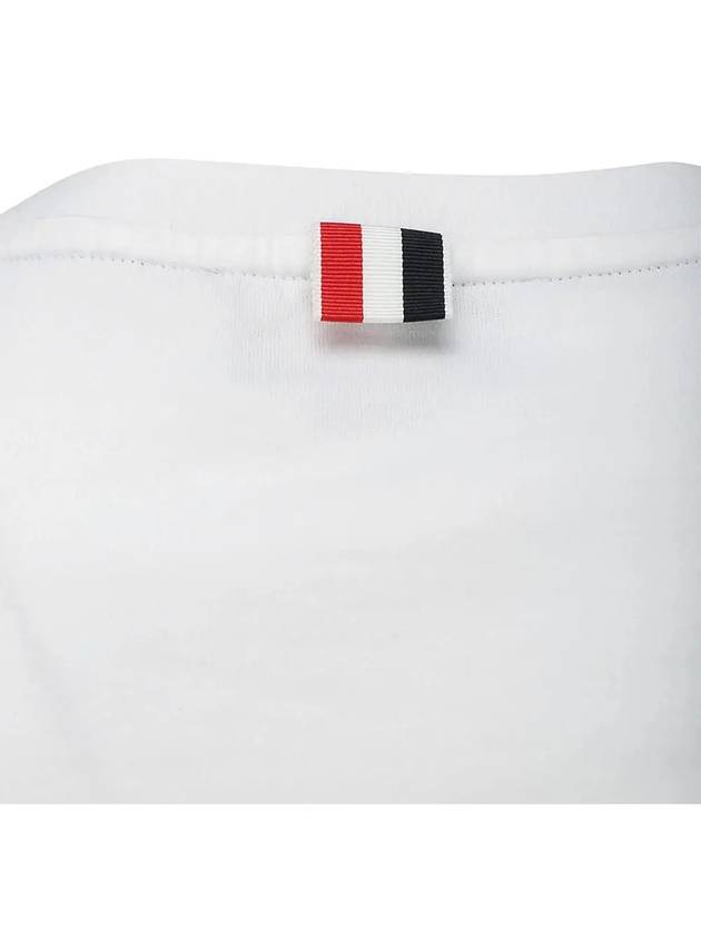 Men's Side Slit Relaxed Short Sleeve T-Shirt White - THOM BROWNE - BALAAN 8