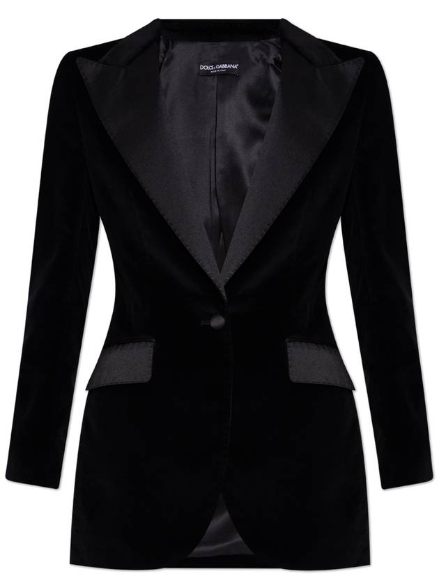 Dolce & Gabbana Velvet Blazer, Women's, Black - DOLCE&GABBANA - BALAAN 1