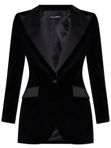 Dolce & Gabbana Velvet Blazer, Women's, Black - DOLCE&GABBANA - BALAAN 1