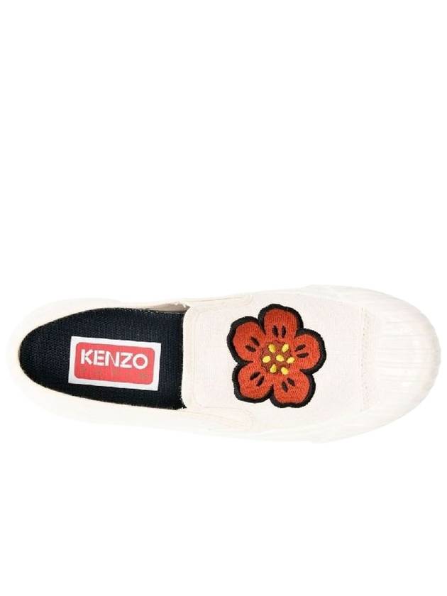 Women's School Embroidered Balk Flower Slip-On Cream - KENZO - BALAAN 3