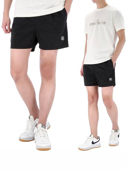 Patch Logo Nylon Swim Shorts Black - STONE ISLAND - BALAAN 2