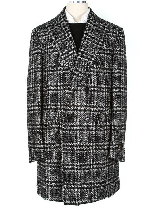 Virgin wool check double coat - CORNELIANI - BALAAN 1