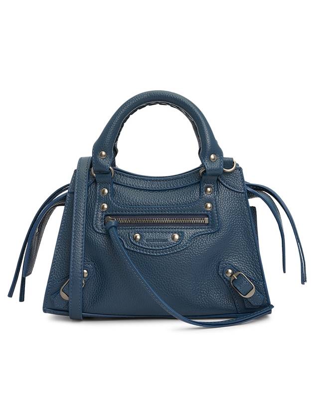 Neo Classic City Mini Leather Tote Bag Petrol Blue - BALENCIAGA - BALAAN 1