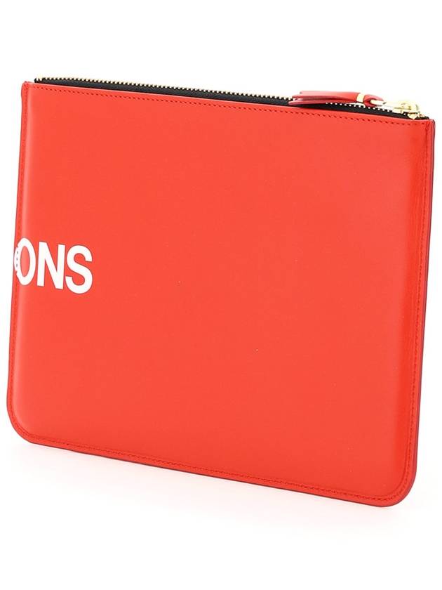 Hughes White Logo Clutch Bag Red - COMME DES GARCONS WALLET - BALAAN 3