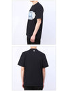 Men's Heart Applique Cotton Short Sleeve T-Shirt Black - MSGM - BALAAN 4