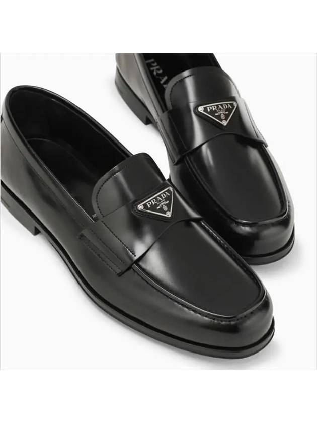 Brushed Leather Loafers Black - PRADA - BALAAN 6