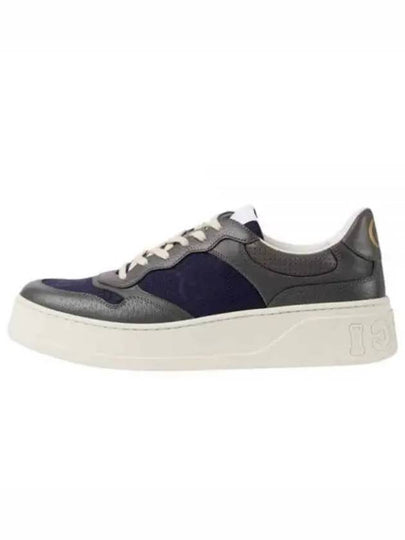 Interlocking G Leather Low Top Sneakers Grey - GUCCI - BALAAN 2