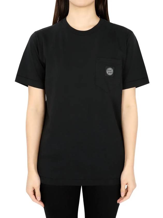 Kids Compass Patch Short Sleeve T-Shirt Black - STONE ISLAND - BALAAN 4