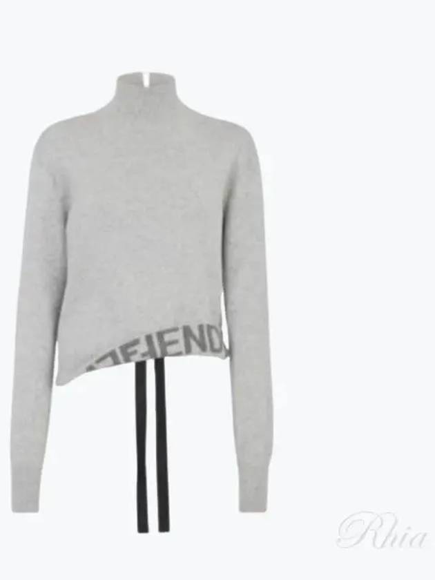 Cashmere And Wool Sweater Grey - FENDI - BALAAN 2