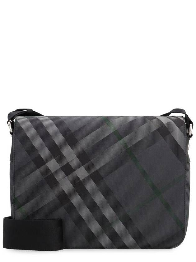 Grid Check Messenger Bag Charcoal - BURBERRY - BALAAN 2