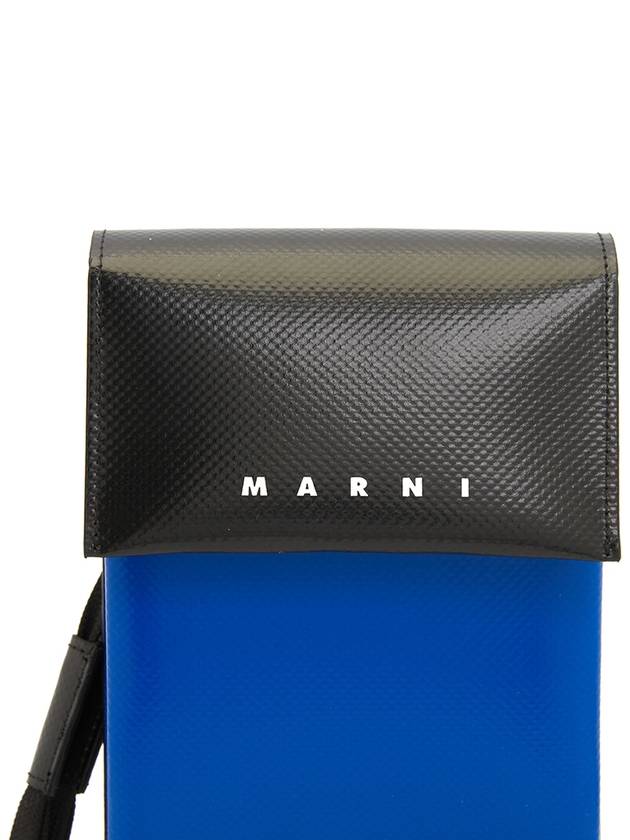 Two-Tone Tribeca Phone Holder Cross Bag Blue - MARNI - BALAAN 9