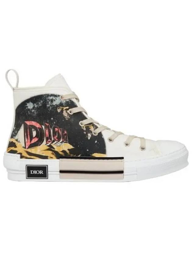 B23 Canvas Asterodior Signature High Top Sneakers White - DIOR - BALAAN 2