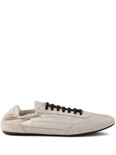 Re-Nylon Suede Low Top Sneakers White - PRADA - BALAAN 1