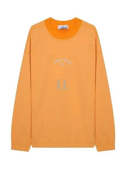 Marina Cotton Nylon Terry Fleece Crewneck Sweatshirt Orange - STONE ISLAND - BALAAN 2