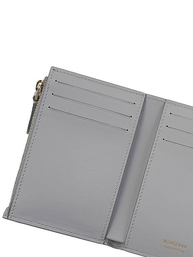 TB Logo Grain Leather Half Wallet Light Grey - BURBERRY - BALAAN 9