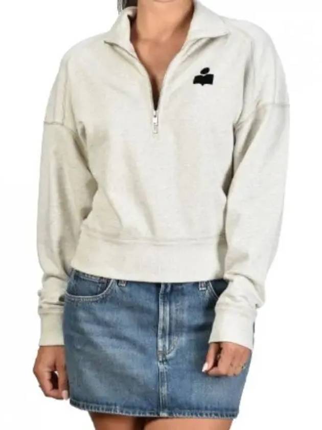 Ross Stand-Up Collar Short Cotton Sweatshirt Ecru - ISABEL MARANT - BALAAN 2