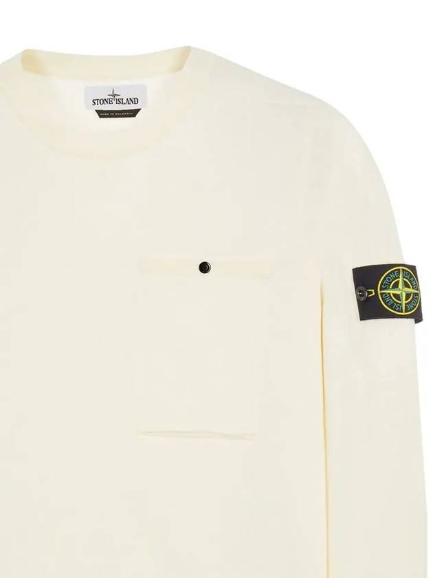 Wappen Patch Low Pocket Knit Top Ivory - STONE ISLAND - BALAAN 5