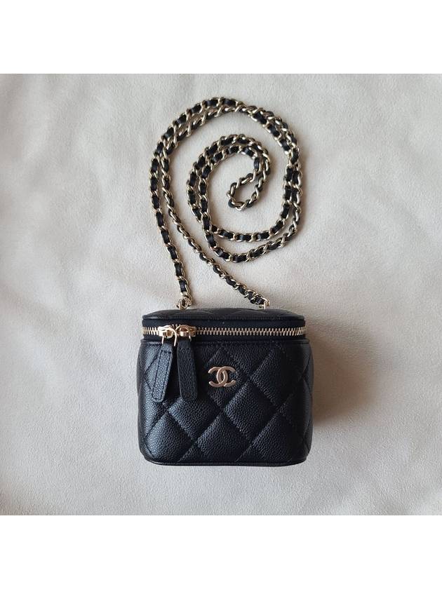 CC Logo Classic Vanity Small Cosmetic Case Mini Bag Black - CHANEL - BALAAN 2