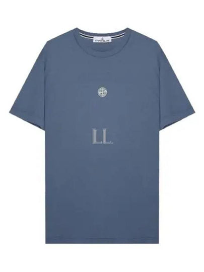 Chest Logo Print Short Sleeve T-Shirt Avio Blue - STONE ISLAND - BALAAN 2