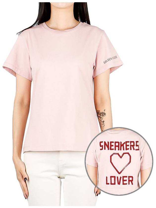 Women's Ania Big Graphic Back Print Short Sleeve T-Shirt Pink - GOLDEN GOOSE - BALAAN 2