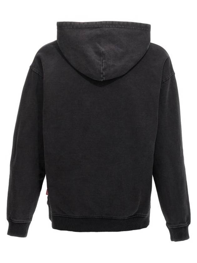 S-Boxt Logo Print Cotton Hoodie Black - DIESEL - BALAAN 3