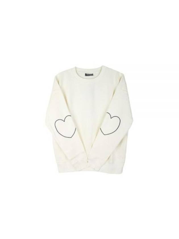 Lola Heart Elbow Patch Cotton Sweatshirt Ecru - SAINT JAMES - BALAAN 2