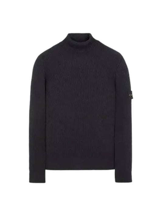 Men's Logo Patch Turtleneck Steel Grey Melange - STONE ISLAND - BALAAN 2