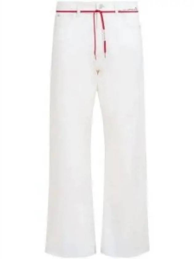 Tie Waist Straight Jeans White - MARNI - BALAAN 2