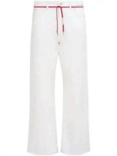 Tie Waist Straight Jeans White - MARNI - BALAAN 2