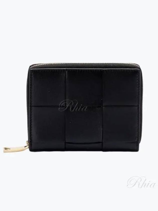 Intrecciato Zip Around Half Wallet Black - BOTTEGA VENETA - BALAAN 2