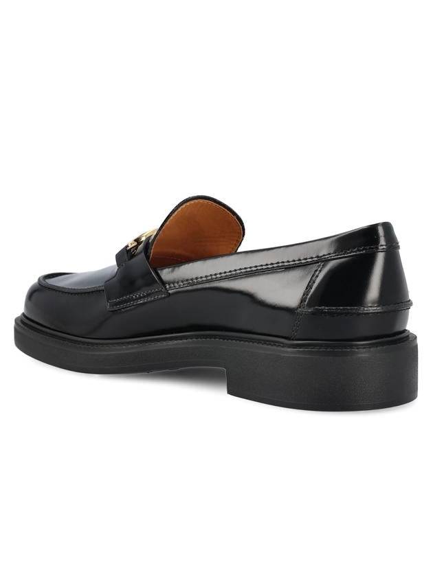 Metal Logo Leather Loafers Black - TOD'S - BALAAN 4