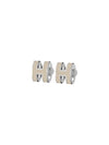 Hermes Mini Pop-Ache H Palladium Earrings Marron Glace - HERMES - BALAAN.