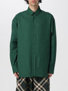 Cotton Oxford Long Sleeve Shirt Green - BURBERRY - BALAAN 2