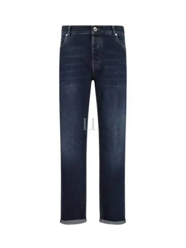 Men's 5 Pocket Slim Fit Jeans Dark Denim - BRUNELLO CUCINELLI - BALAAN 2