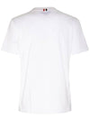 Logo Patch Lightweight Jersey Relaxed Fit Short Sleeve T-Shirt White - THOM BROWNE - BALAAN 3