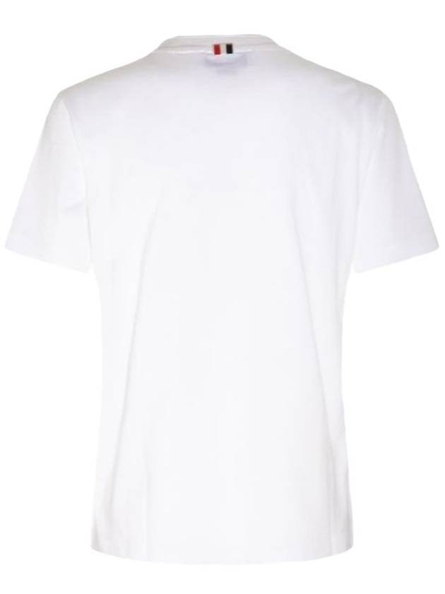 Logo Patch Lightweight Jersey Relaxed Fit Short Sleeve T-Shirt White - THOM BROWNE - BALAAN 3